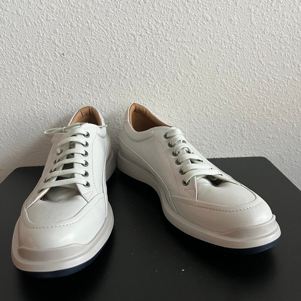 NIB Giorgio Armani Men's White Leather Casual Shoes Sneakers Sz 11 Style X2C621 - Picture 4 of 15